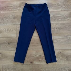 Madame Berwich Navy Blue Ankle Pants Italy Stretch Tailored Trousers 4